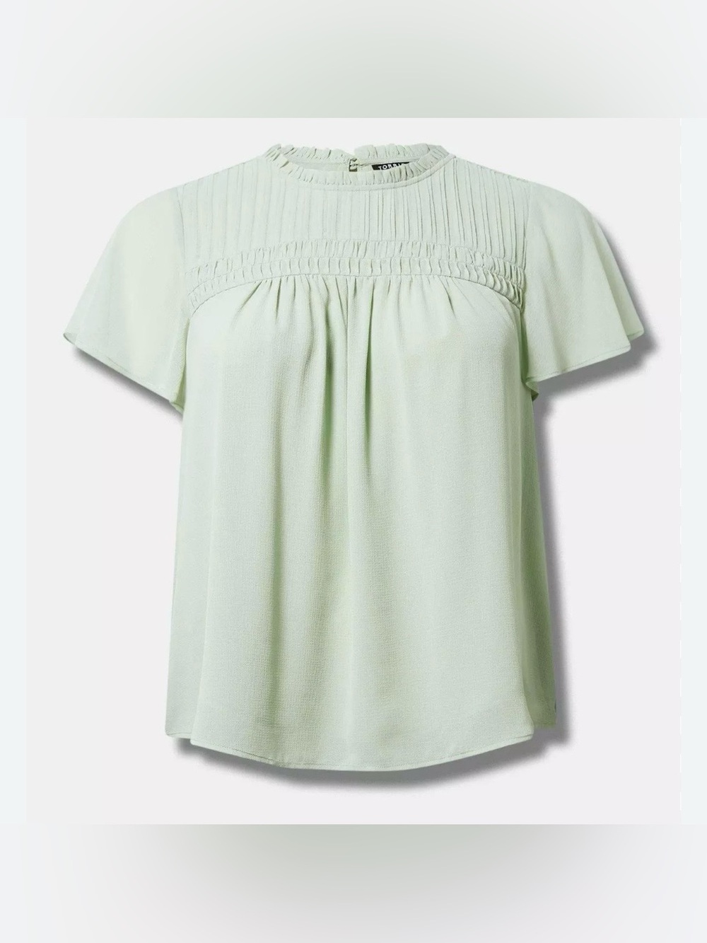 Torrid Chiffon Smocked Pintuck Flutter Short Sleeve Blouse Size 4X